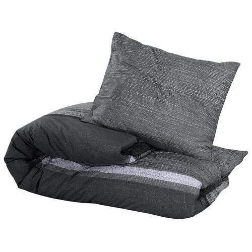 Sengetøj 240x220 cm bomuld mørkegrå