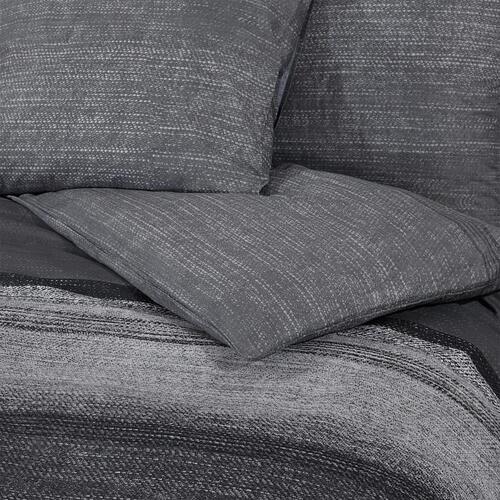 Sengetøj 240x220 cm bomuld mørkegrå
