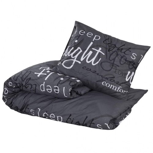 Sengetøjssæt 260 × 240 cm - 100 % bomuld, sort