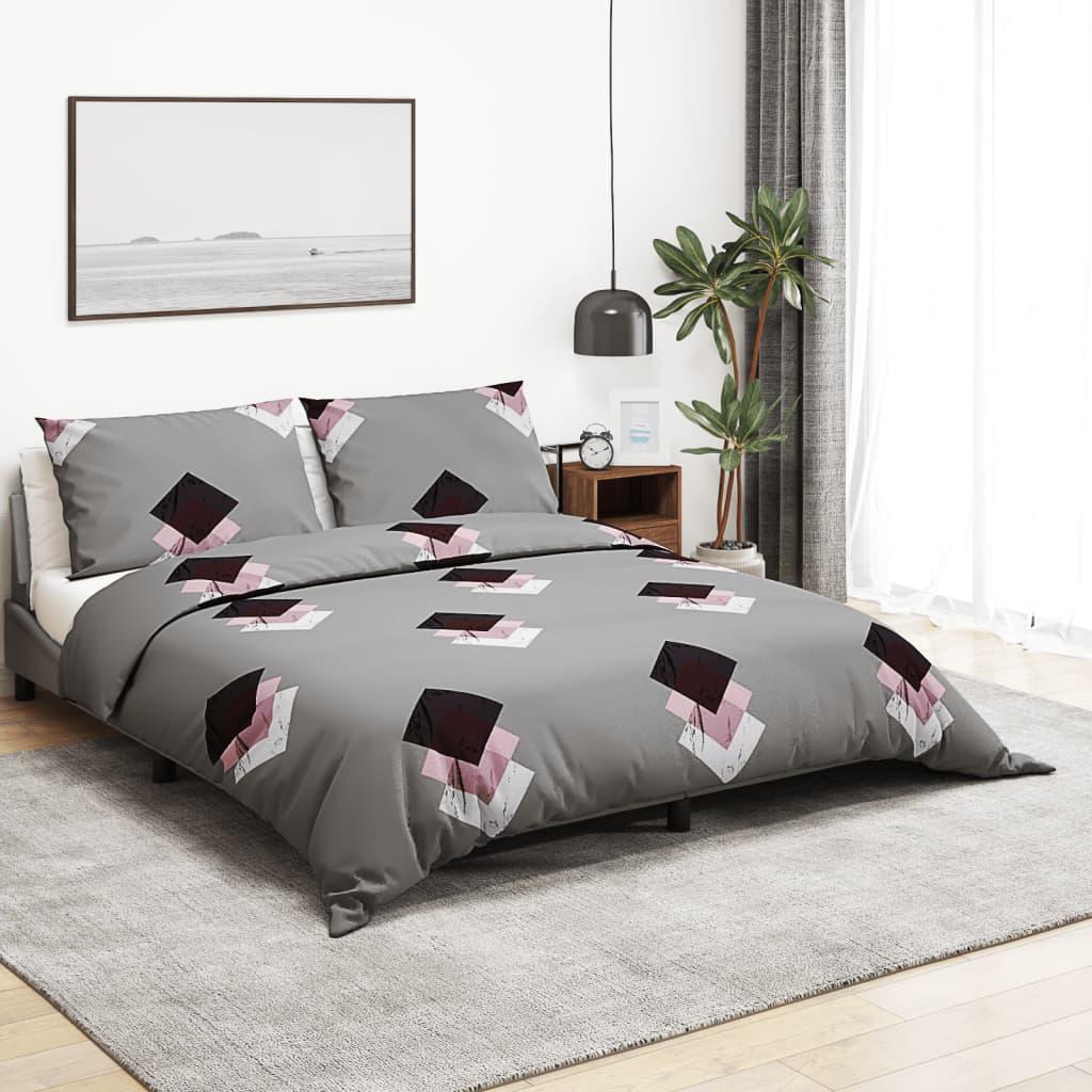 Sengetøjssæt 200 x 200 cm - bomuld, grå billede