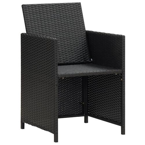 Havestole med hynder 4 stk. polyrattan sort