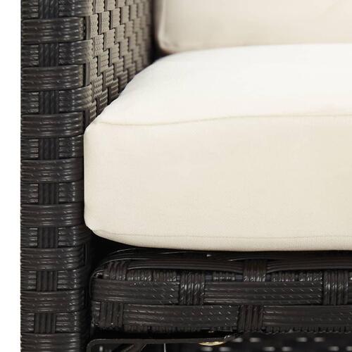 Havestole med hynder 4 stk. polyrattan sort
