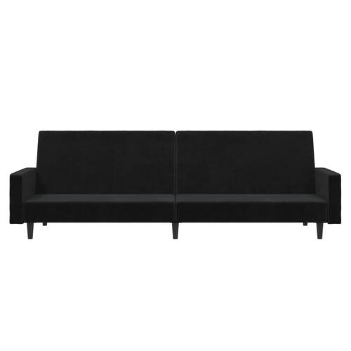 2-personers sovesofa fløjl sort