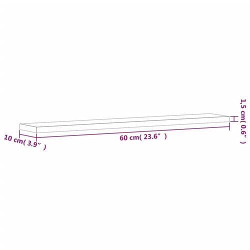 Væghylder 4 stk. 60x10x1,5 cm konstrueret træ grå sonoma-eg