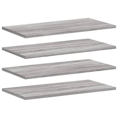 Væghylder 4 stk. 60x20x1,5 cm konstrueret træ grå sonoma-eg