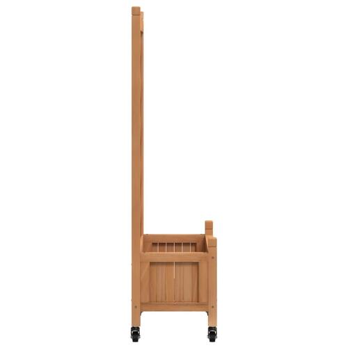 Plantekasse med espalier og hjul massivt fyrretræ brun