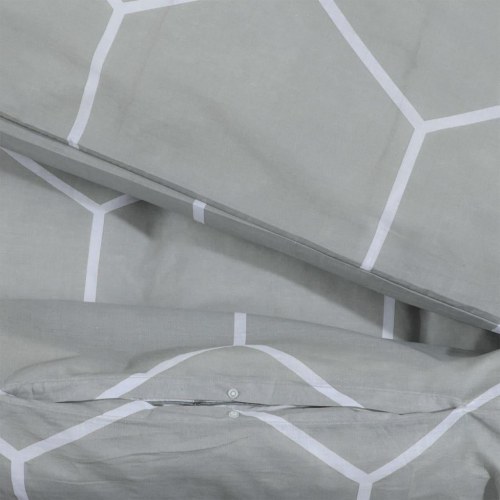 Sengetøjssæt 260 × 220 cm i 100 % bomuld - grå