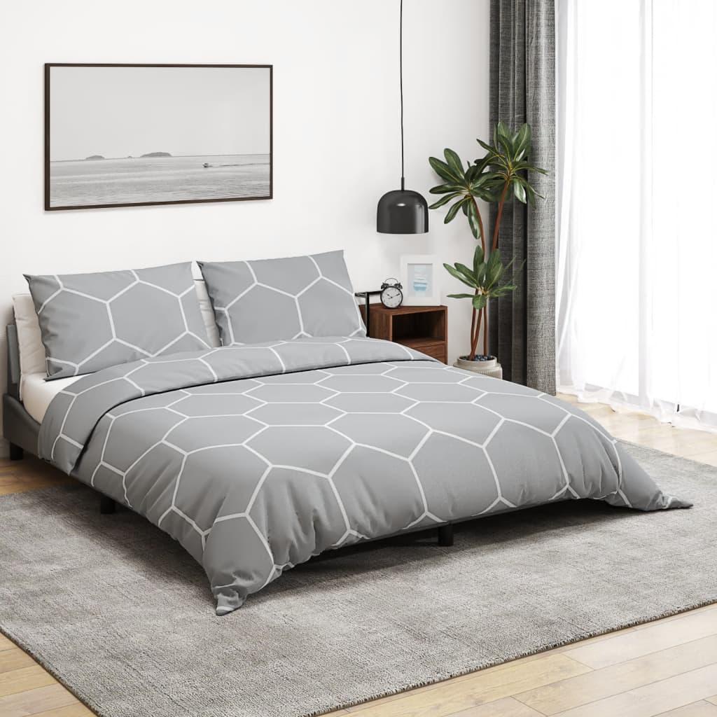 Sengetøj 240x220 cm bomuld grå