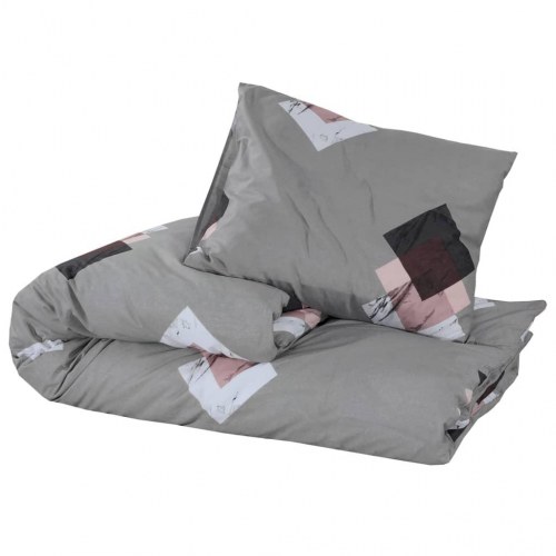 Sengetøjssæt 260 × 240 cm - 100 % bomuld, grå