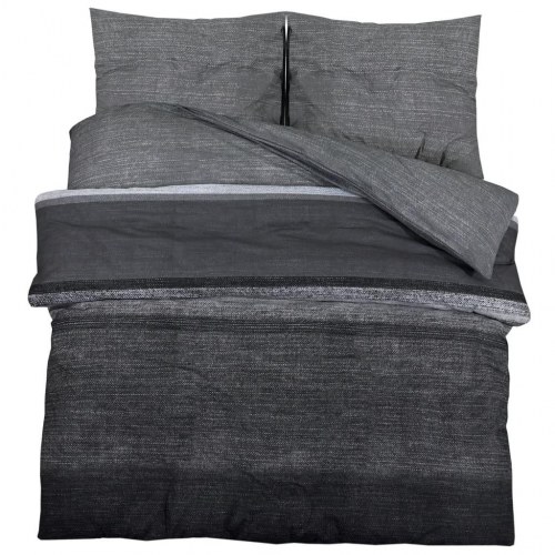 Sengetøj 220×240 cm i 100 % bomuld - mørkegrå