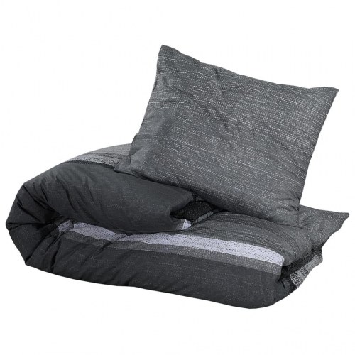 Sengetøj 220×240 cm i 100 % bomuld - mørkegrå