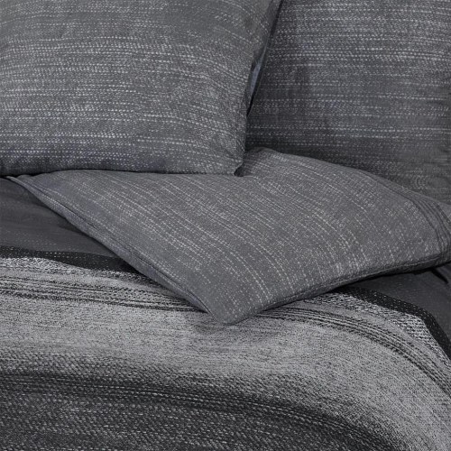 Sengetøj 220×240 cm i 100 % bomuld - mørkegrå