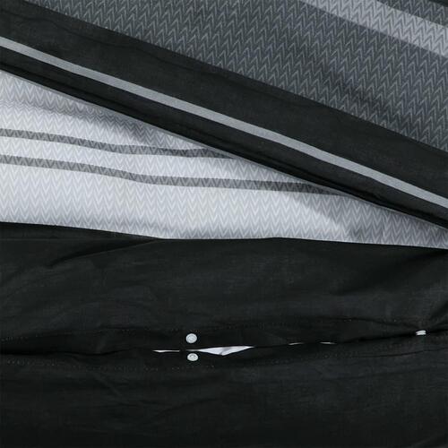 Sengetøj 240x220 cm bomuld sort og hvid