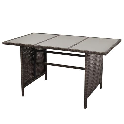 Haveloungesæt 4 dele med hynder polyrattan brun