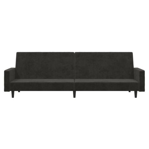 2-personers sovesofa fløjl mørkegrå