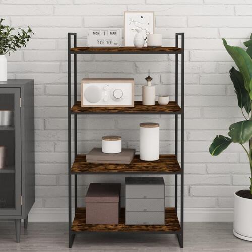 Væghylder 4 stk. 60x50x1,5 cm konstrueret træ røget egetræ