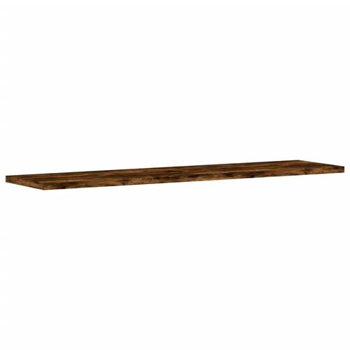 Væghylder 4 stk. 80x20x1,5 cm konstrueret træ røget egetræ