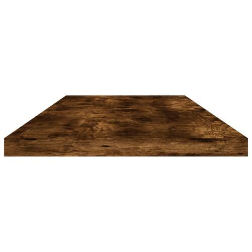 Væghylder 4 stk. 80x20x1,5 cm konstrueret træ røget egetræ
