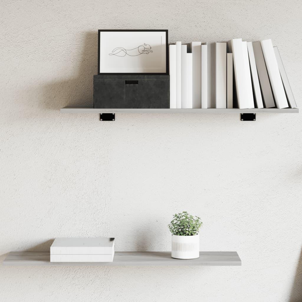 Væghylder 4 stk. 80x20x1,5 cm konstrueret træ grå sonoma-eg