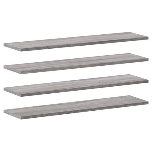 Væghylder 4 stk. 80x20x1,5 cm konstrueret træ grå sonoma-eg
