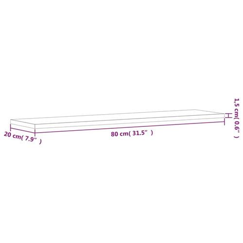 Væghylder 4 stk. 80x20x1,5 cm konstrueret træ grå sonoma-eg