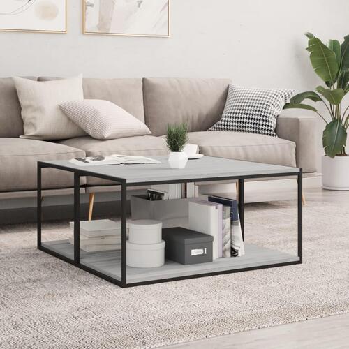 Væghylder 4 stk. 80x30x1,5 cm konstrueret træ grå sonoma-eg