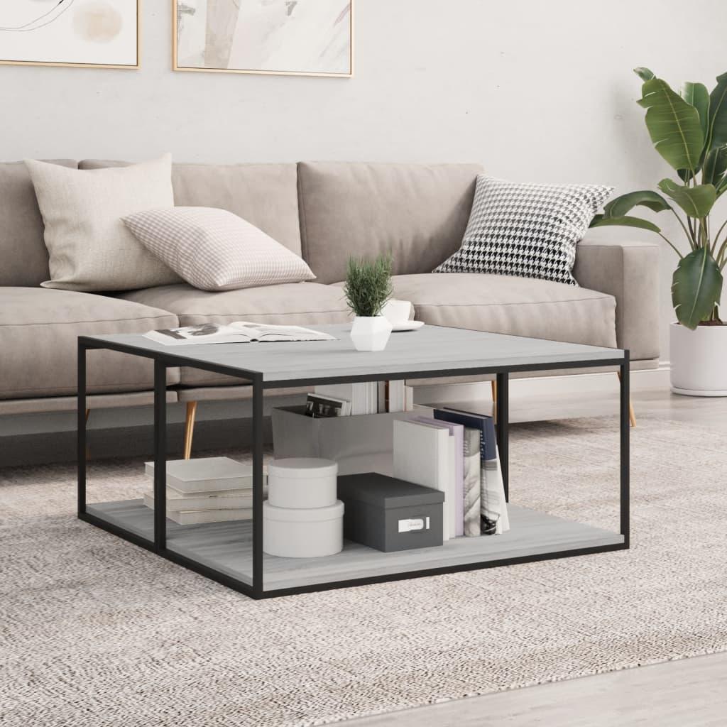 Væghylder 4 stk. 80x30x1,5 cm konstrueret træ grå sonoma-eg