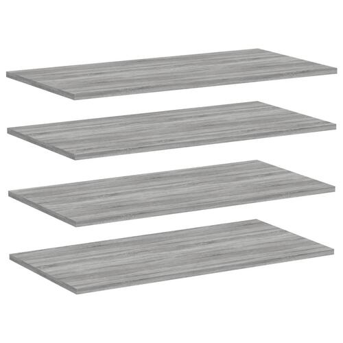 Væghylder 4 stk. 80x30x1,5 cm konstrueret træ grå sonoma-eg