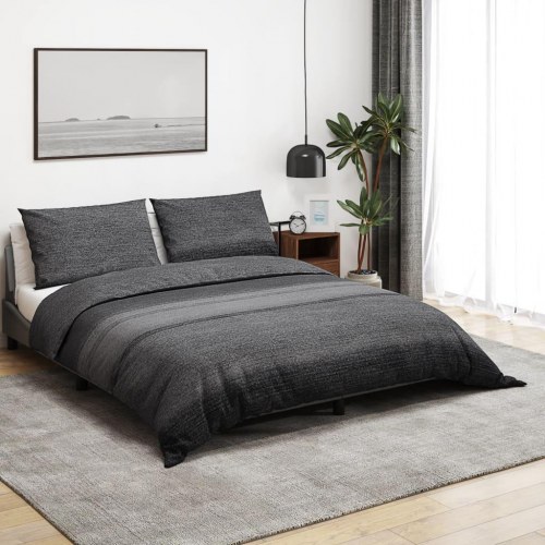 Sengetøjssæt 200×200 cm i 100 % bomuld - mørkegrå