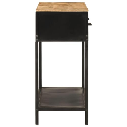 Konsolbord 100x35x76 cm massivt mangotræ og jern