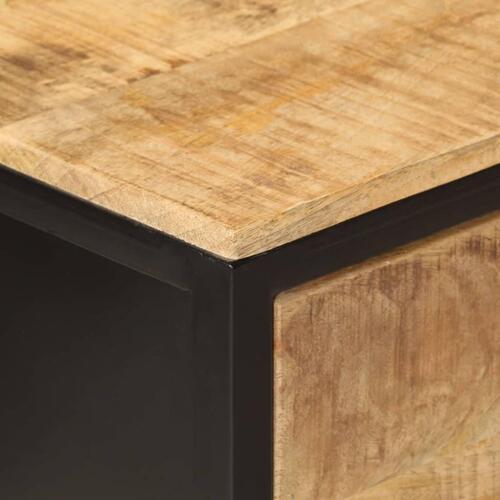 Konsolbord 100x35x76 cm massivt mangotræ og jern