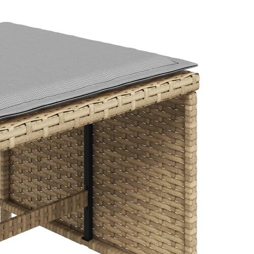 Haveskamler 4 stk. med hynder 41x41x36 cm polyrattan beige