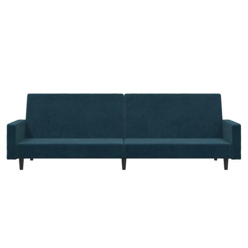 2-personers sovesofa fløjl blå