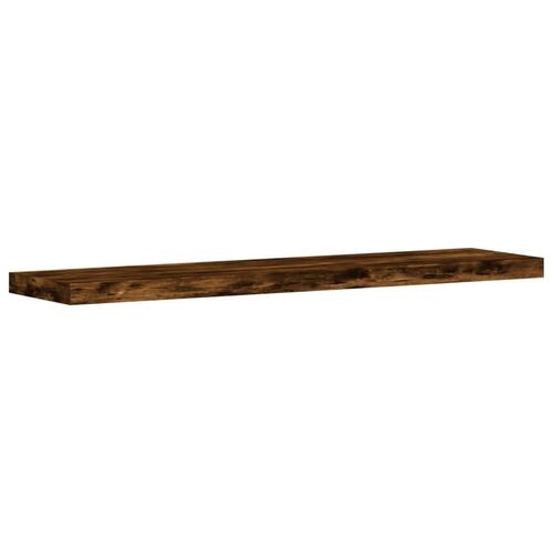 Væghylder 4 stk. 40x10x1,5 cm konstrueret træ røget egetræ