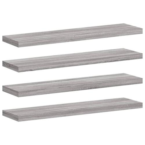 Væghylder 4 stk. 40x10x1,5 cm konstrueret træ grå sonoma-eg