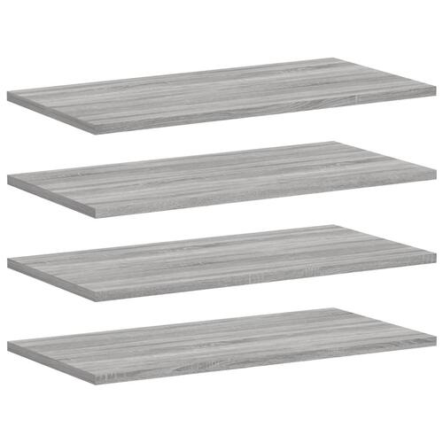 Væghylder 4 stk. 60x30x1,5 cm konstrueret træ grå sonoma-eg