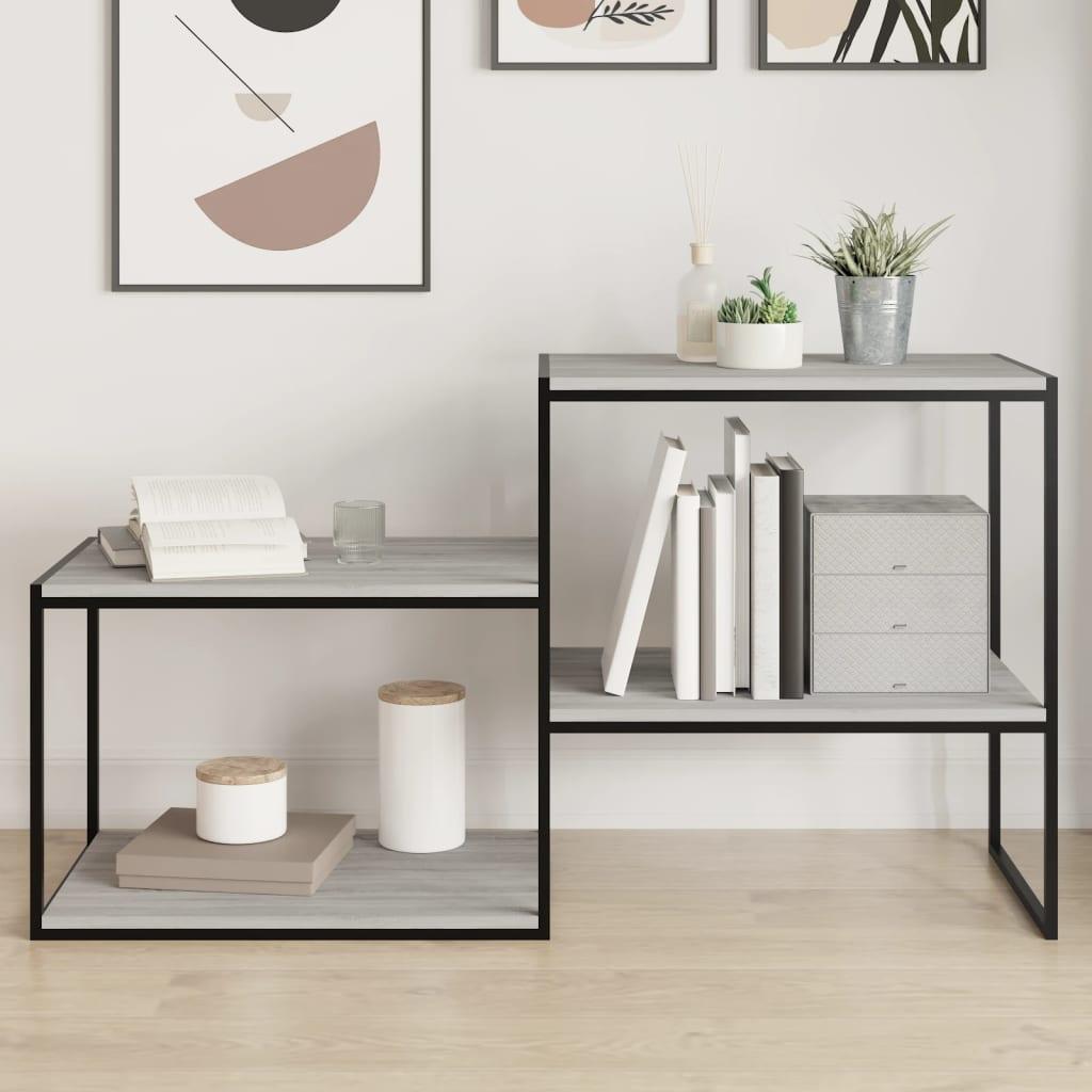 Væghylder 4 stk. 60x40x1,5 cm konstrueret træ grå sonoma-eg