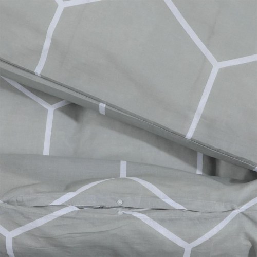 Sengetøjssæt 200x200 cm - 100 % bomuld, grå