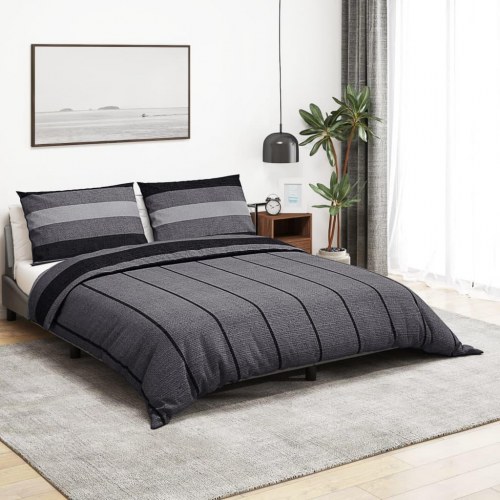 Sengetøj 140×200 cm i 100 % bomuld - mørkegrå