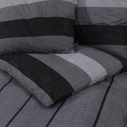 Sengetøjssæt 200 x 200 cm i 100 % bomuld - mørkegrå