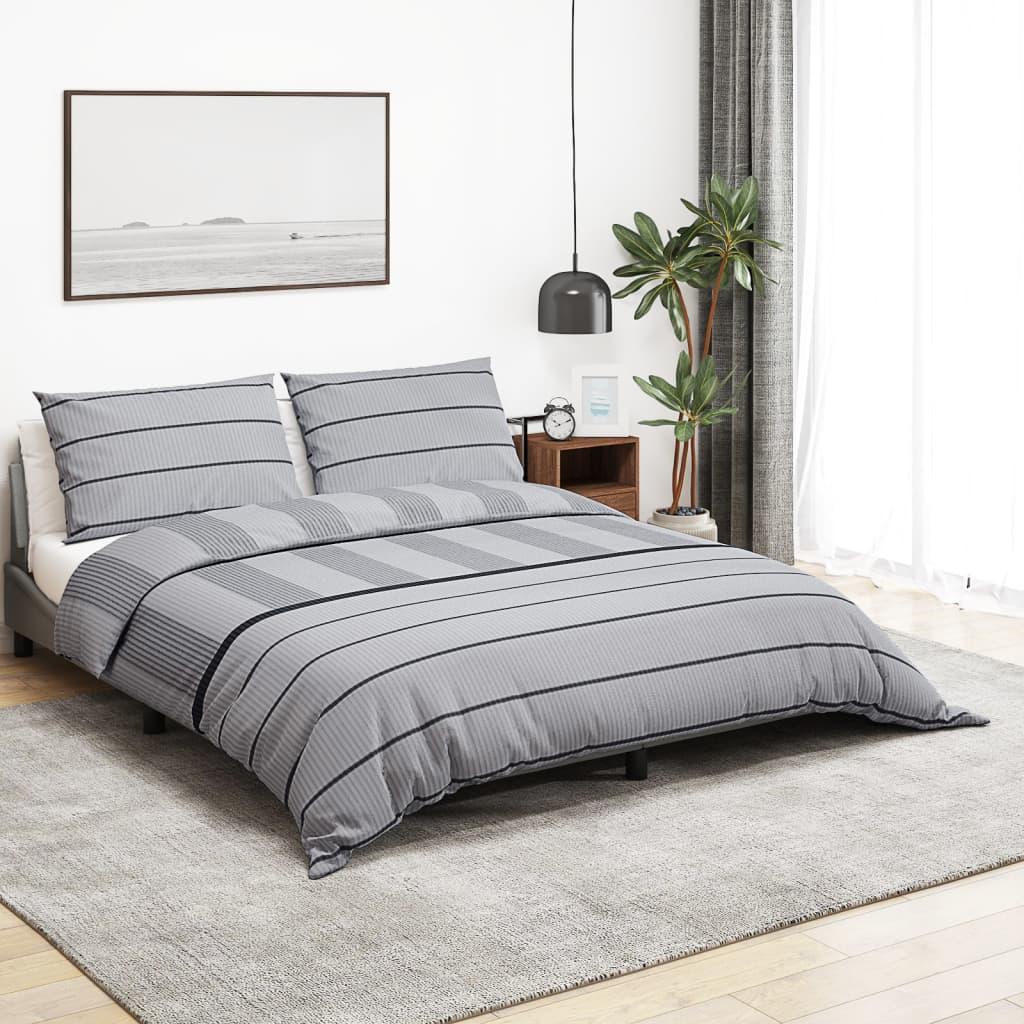 Sengetøj 200x200 cm bomuld grå