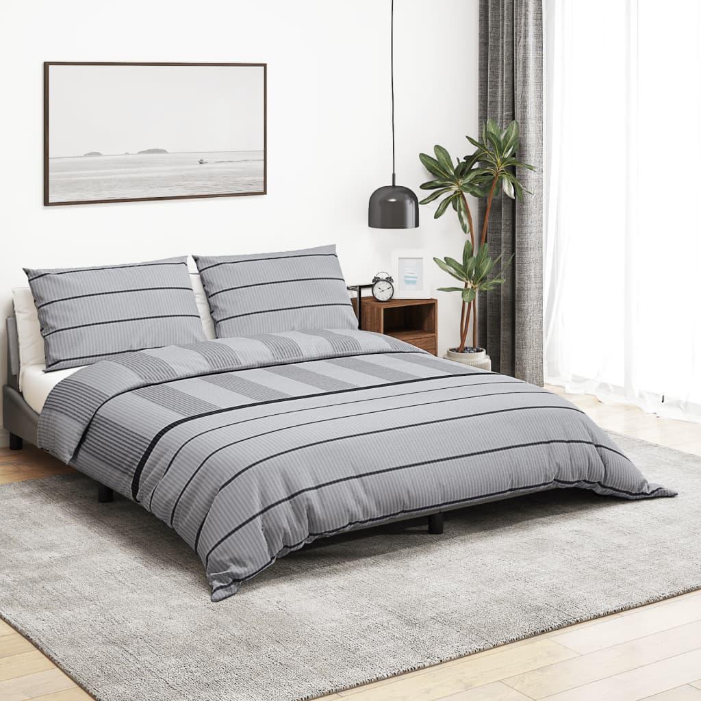Sengetøj 240x220 cm bomuld grå