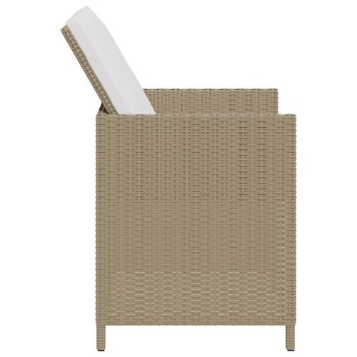 Havestole 4 stk. med hynder polyrattan beige
