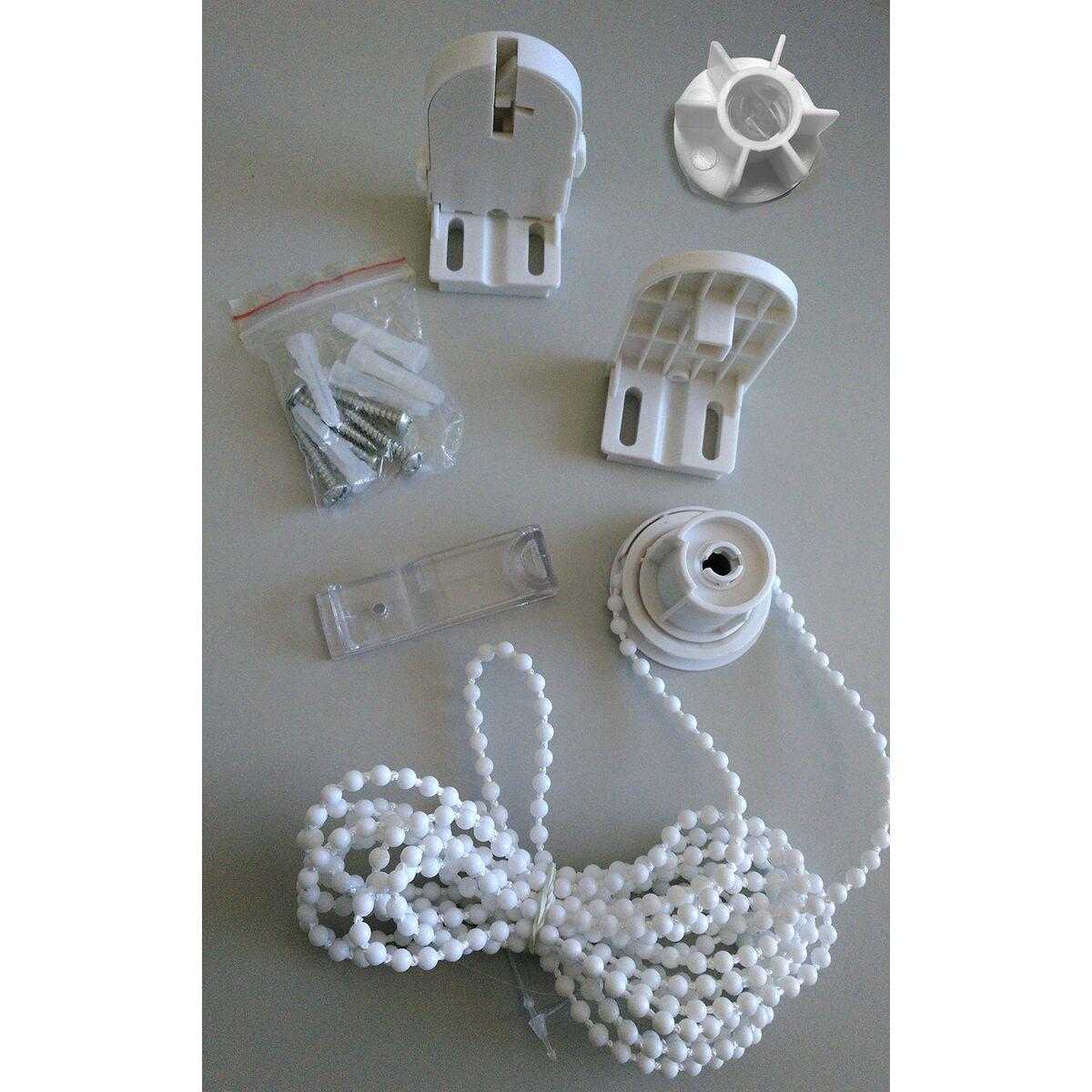 Gennemsigtigt rullegardin Naturals Hvid Polyester (OUTLET A)