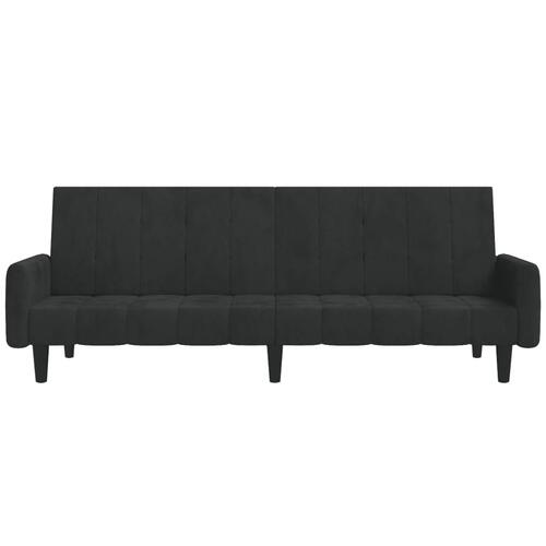 2-personers sovesofa fløjl sort