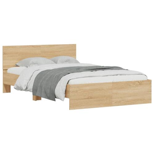 Sengeramme med sengegavl 135x190 cm sonoma-eg