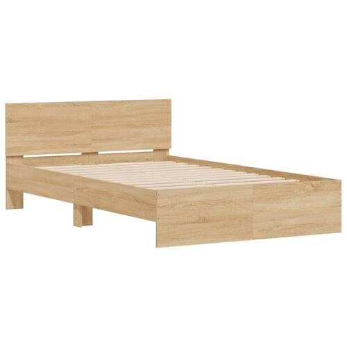 Sengeramme med sengegavl 135x190 cm sonoma-eg