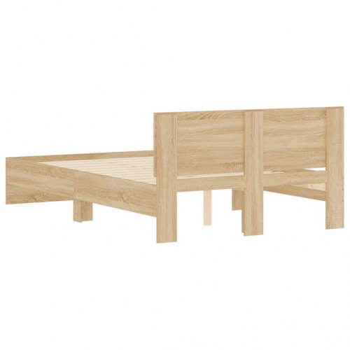 Sengeramme med sengegavl 135x190 cm sonoma-eg