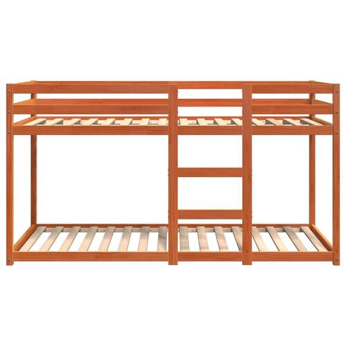 Køjeseng 75x190 cm massivt fyrretræ voksbrun