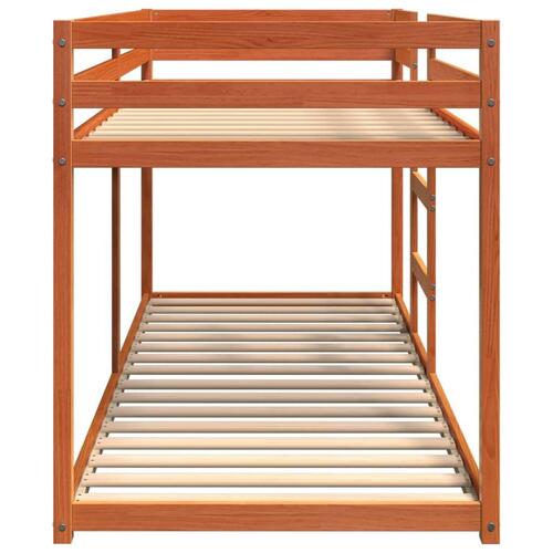 Køjeseng 75x190 cm massivt fyrretræ voksbrun